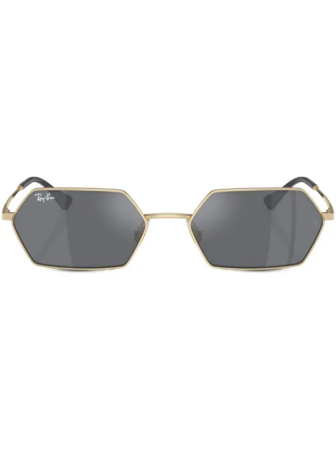 Ray-Ban Yevi geometric-frame sunglasses Gold 0RB3728