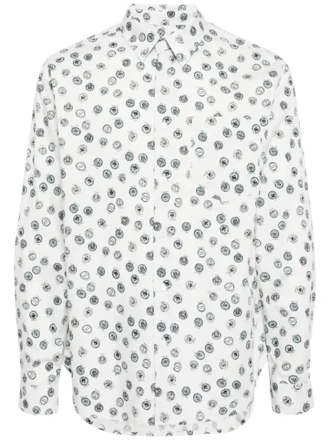 Maison Kitsuné graphic-print cotton shirt Blue MM00416WC4047O151