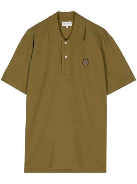 Maison Kitsuné logo-appliqué cotton polo shirt Brown MM00210KJ7010P358