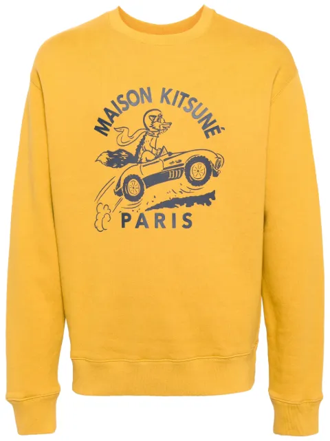 Maison Kitsuné Racing Fox cotton sweatshirt Yellow MM00306KM0307P891