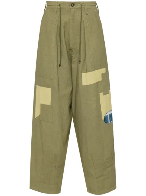 STORY mfg. panelled organic cotton trousers Green SSS24TRMECSLUOLP