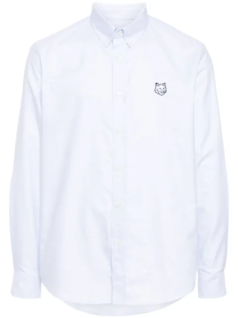Maison Kitsuné logo-appliqué cotton shirt Blue MM00410WC2010P410