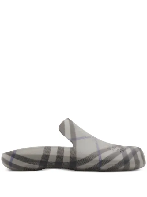 Burberry Stingray checked-lining slippers Grey 8088959