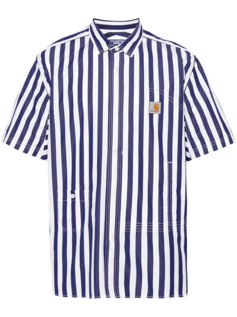 Junya Watanabe MAN striped poplin shirt Blue WMB022