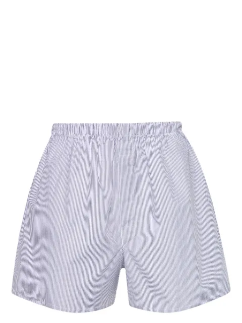 Sunspel pinstriped cotton boxer shorts Blue MBOX4700STAY