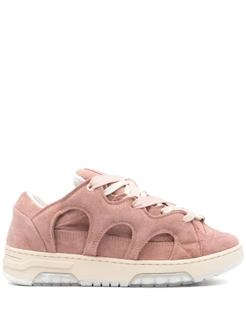 SANTHA panelled padded leather sneakers Pink YU01S1SUAP