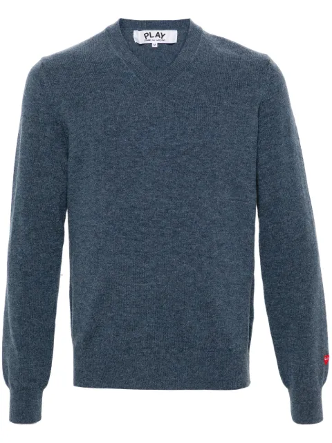 Comme Des Garçons Play heart-patch wool jumper Blue AXN090051