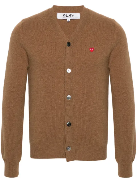 Comme Des Garçons Play Heart-patch wool cardigan Brown AXN080051
