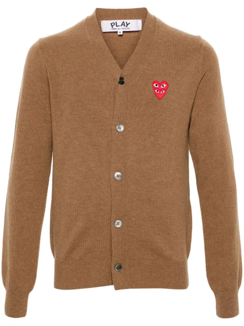 Comme Des Garçons Play heart-patch wool cardigan Brown AXN076051