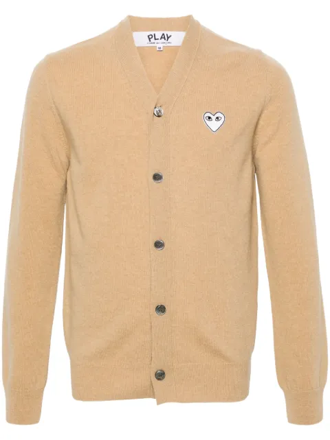 Comme Des Garçons Play heart-motif wool cardigan Yellow AXN066051