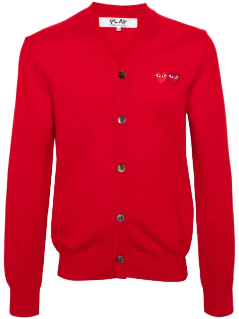 Comme Des Garçons Play double-heart wool cardigan Red AXN058051