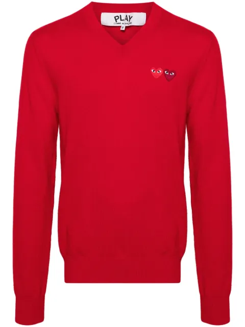 Comme Des Garçons Play heart-patch wool jumper Red AXN056051