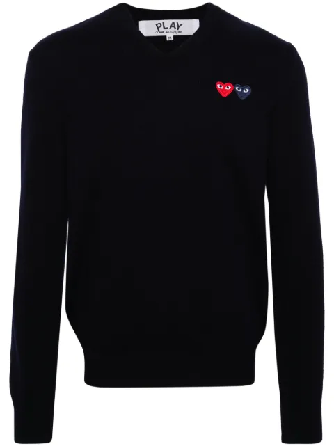Comme Des Garçons Play heart-patch wool jumper Blue AXN056051