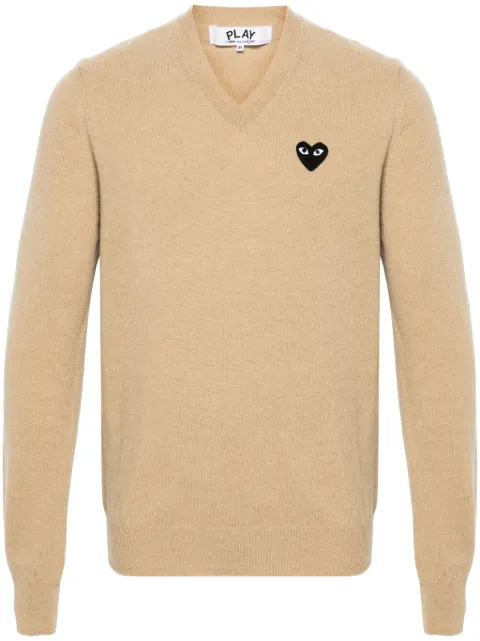 Comme Des Garçons Play heart-patch wool jumper Neutrals AXN018051