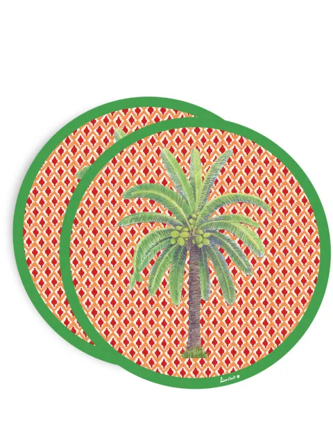 Lisa Corti Masonite Hima Palm placemat (set of two) Green 0MATDIAM39MCHIP40KIT2