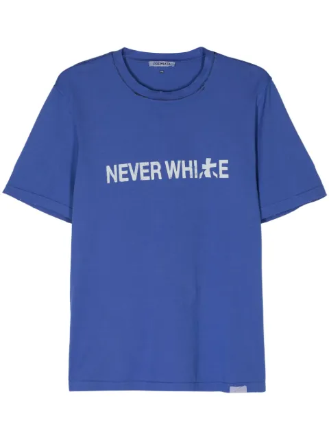Premiata slogan-print T-shirt Blue PR364