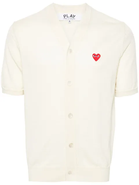 Comme Des Garçons Play logo-patch short-sleeve cardigan White AXN096051