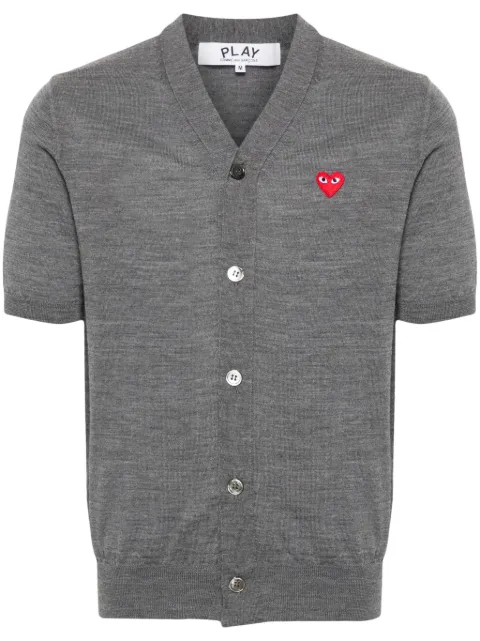 Comme Des Garçons Play logo-patch short-sleeve cardigan Grey AXN096051