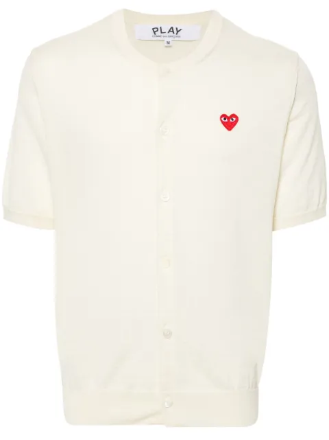 Comme Des Garçons Play Play heart-patch cardigan White AXN095051