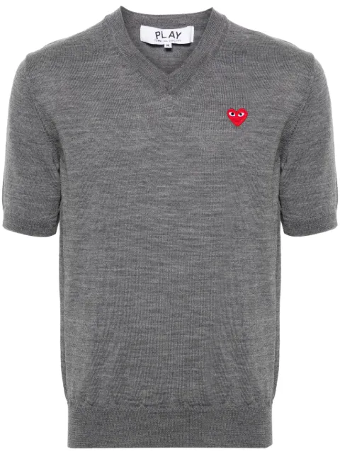 Comme Des Garçons Play heart-patch wool jumper Grey AXN093051