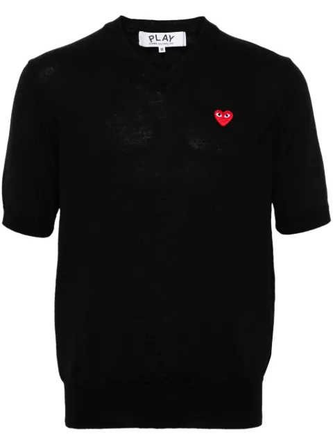 Comme Des Garçons Play heart-patch wool jumper Black AXN093051