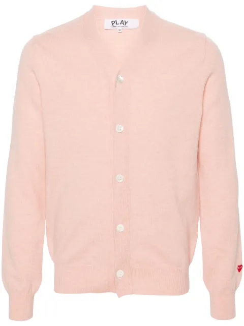 Comme Des Garçons Play heart-patch wool cardigan Pink AXN092051