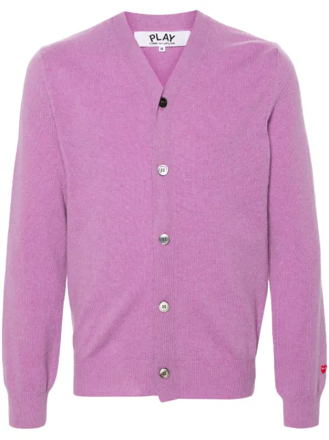Comme Des Garçons Play heart-patch wool cardigan Purple AXN092051
