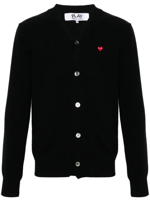 Comme Des Garçons Play heart-patch wool cardigan Black AXN080051