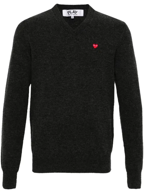 Comme Des Garçons Play heart-patch wool jumper Grey AXN078051
