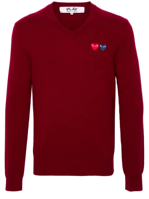 Comme Des Garçons Play heart-patch wool jumper Red AXN056051