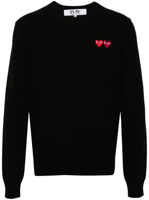 Comme Des Garçons Play Heart-patch wool jumper Black AXN056051