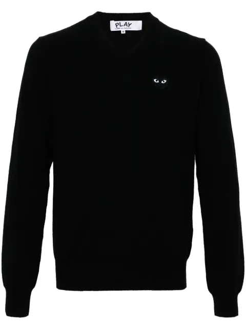 Comme Des Garçons Play heart-patch wool jumper Black AXN018051