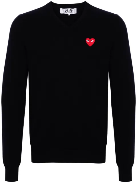 Comme Des Garçons Play heart-patch wool jumper Blue AXN002051