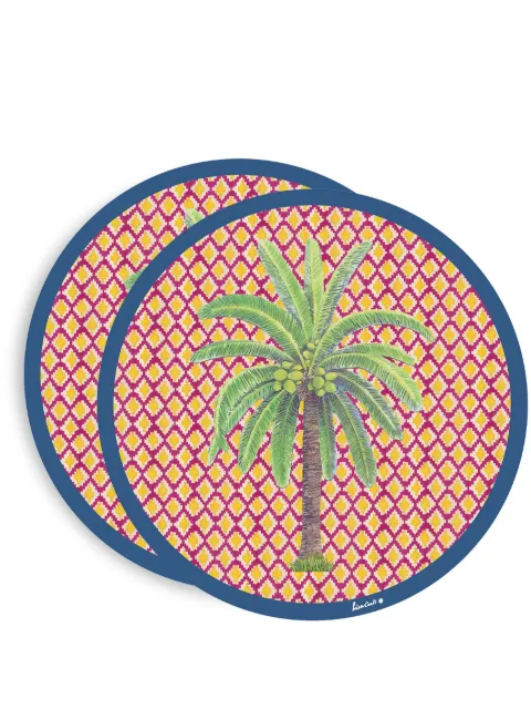 Lisa Corti Masonite Hima Palm placemat (set of two) Pink 0MATDIAM39MCHIP20KIT2
