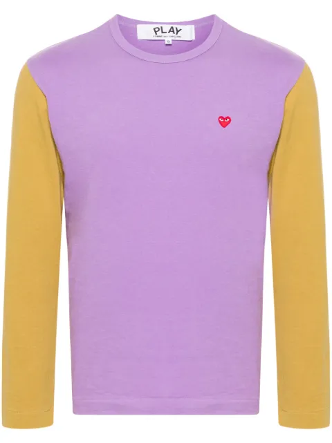 Comme Des Garçons Play Heart-patch cotton T-shirt Purple AXT316051