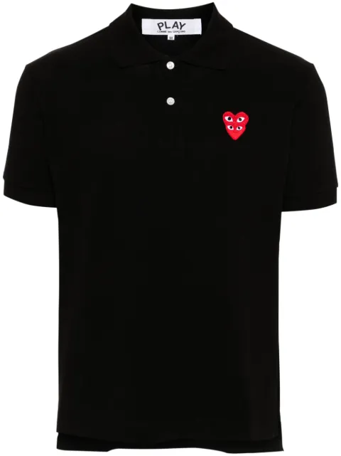 Comme Des Garçons Play heart-patch cotton polo shirt Black AXT290051