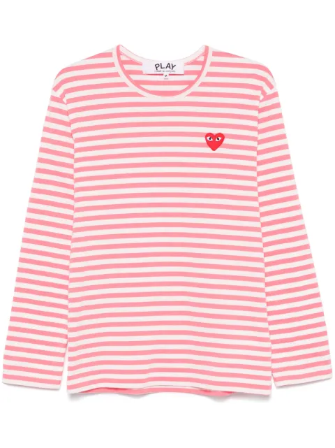 Comme Des Garçons Play striped T-shirt Pink AXT278051