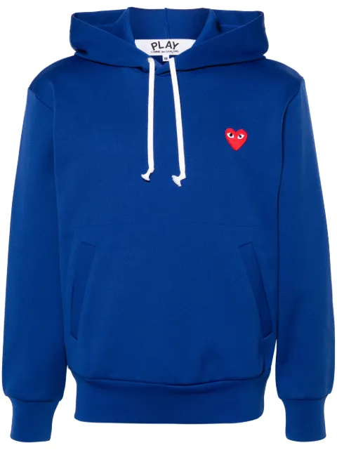 Comme Des Garçons Play heart-motif drawstring hoodie Blue AXT174051