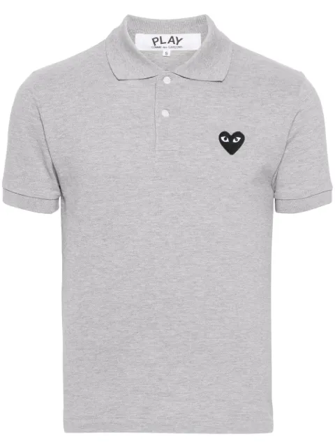 Comme Des Garçons Play Heart-patch piqué polo shirt Grey AXT078051