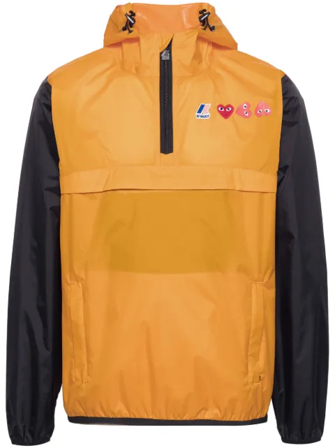 Comme Des Garçons Play x K-Way Heart-patch lightweight jacket Orange AZJ506051