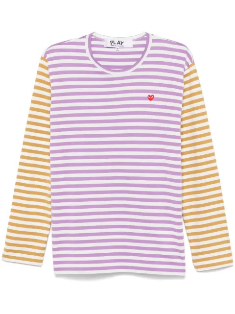 Comme Des Garçons Play striped-pattern long-sleeve T-shirt Purple AXT318051