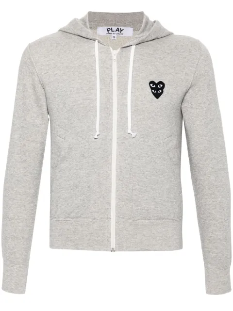 Comme Des Garçons Play mélange-effect cotton hoodie Grey AXT302051