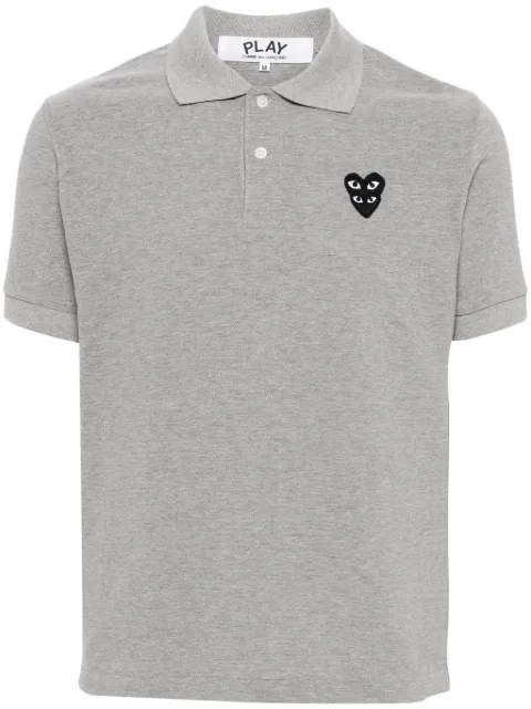 Comme Des Garçons Play heart-patch cotton polo shirt Grey AXT298051