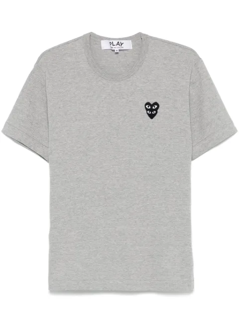 Comme Des Garçons Play Double Heart-patch T-shirt Grey AXT296051