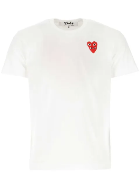 Comme Des Garçons Play double heart-patch T-shirt White AXT288051