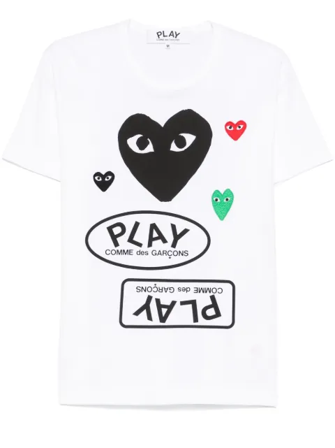 Comme Des Garçons Play heart-patch T-shirt White AXT282051