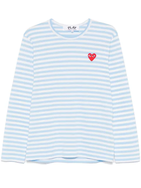 Comme Des Garçons Play striped T-shirt Blue AXT278051