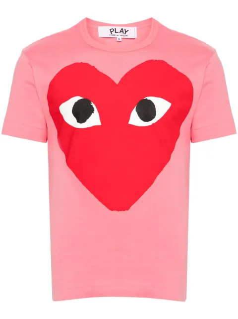 Comme Des Garçons Play Heart-print cotton T-shirt Pink AXT274051