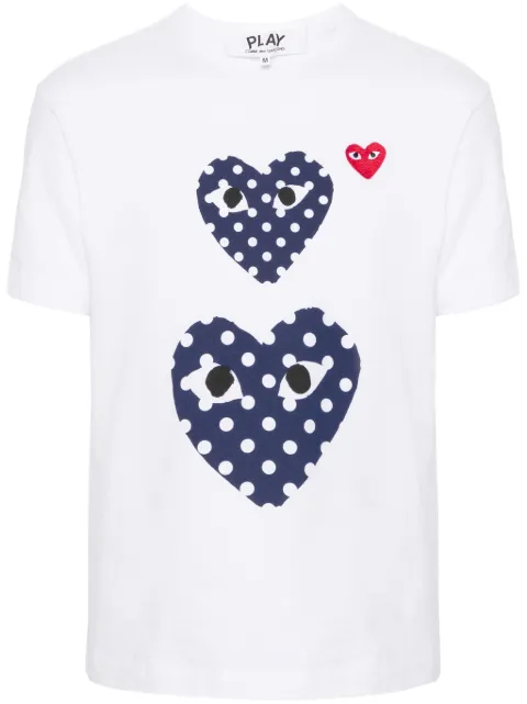 Comme Des Garçons Play heart-motif cotton T-shirt White AXT238051