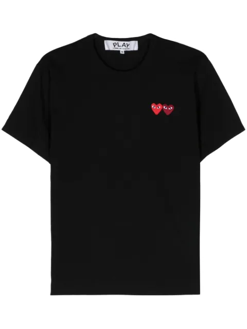 Comme Des Garçons Play double heart-patch T-shirt Black AXT226051